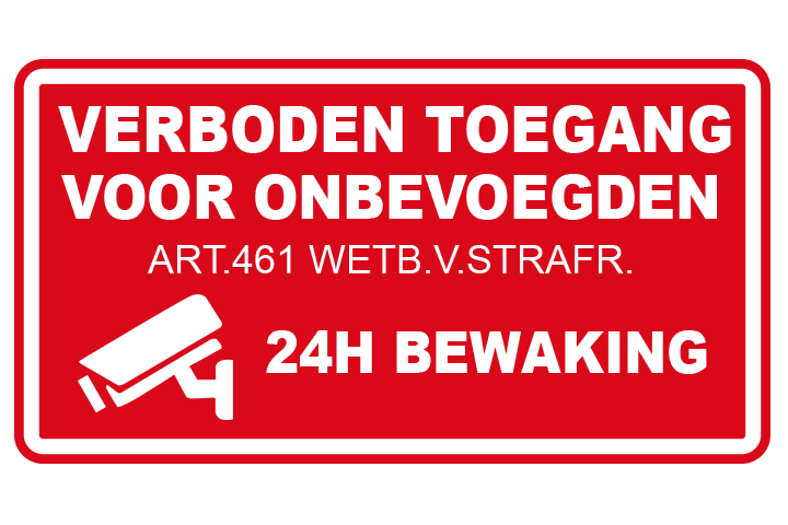 Verboden toegang sticker rood