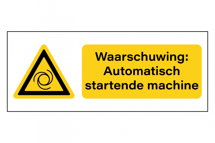 Gevarenstickers - Automatisch startende machine - PNG