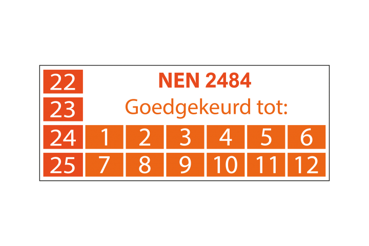 PNG'S - NEN 2484 goedgekeurd tot - rechthoekige sticker (2022) - Oranje - (3 x 3 cm)-01