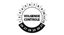 Volgende controle stickers - Volgende controle stickers wit 2026 op rol