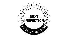 Volgende inspectie stickers - Next inspection sticker wit 2025 - 3 cm op rol