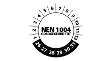 NEN 1004 stickers - NEN 1004 goedgekeurd wit 2026 op rol