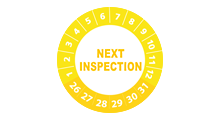 Volgende inspectie stickers - Next inspection sticker geel 2026 op rol