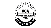 Goedgekeurd / Afgekeurd - VCA goedgekeurd sticker wit 2025 - 3 cm op rol