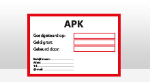 APK gekeurd tot stickers - APK goedgekeurd tot sticker - Rood
