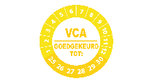 Goedgekeurd / Afgekeurd - VCA goedgekeurd sticker geel 2025 - 3 cm op rol