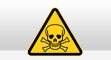 Gevarenpictogrammen - Giftig pictogram (W016) sticker