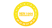 NEN 1004 stickers - NEN 1004 goedgekeurd geel 2024 - 3 cm op rol