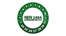 NEN 2484 stickers - NEN 2484 goedgekeurd groen 2024 - 3 cm op rol