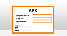 APK gekeurd tot stickers - APK goedgekeurd tot sticker - Oranje