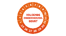 Volgende controle stickers - Volgende onderhoudsbeurt oranje 2025 - 3 cm op rol