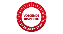 Volgende inspectie stickers - Volgende inspectie stickers rood 2024 op rol