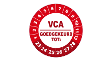Goedgekeurd / Afgekeurd - VCA goedgekeurd sticker rood 2023 - 3 cm op rol