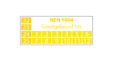 NEN 1004 stickers - NEN 1004 goedgekeurd tot - rechthoekig geel 2022