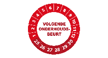 Volgende controle stickers - Volgende onderhoudsbeurt rood 2025 - 3 cm op rol