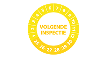 Volgende inspectie stickers - Volgende inspectie stickers geel 2025 op rol