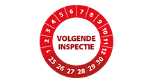 Volgende inspectie stickers - Volgende inspectie stickers rood 2025 op rol
