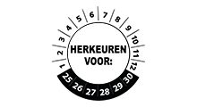 Goedgekeurd / Afgekeurd - Herkeuren voor sticker wit 2025 - 3 cm op rol