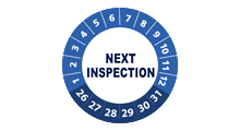 Volgende inspectie stickers - Next inspection sticker blauw 2026 op rol
