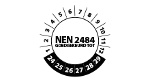 NEN 2484 stickers - NEN 2484 goedgekeurd wit 2024 - 3 cm op rol