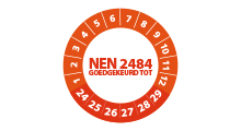 NEN 2484 stickers - NEN 2484 goedgekeurd oranje 2024 - 3 cm op rol