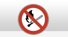 Verbodspictogrammen - Open vuur verboden (P003) sticker