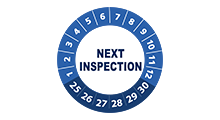 Volgende inspectie stickers - Next inspection sticker blauw 2025 - 3 cm op rol