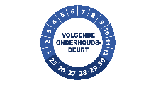 Volgende controle stickers - Volgende onderhoudsbeurt blauw 2025 - 3 cm op rol