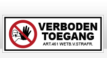 Anti inbraak stickers - Verboden toegang sticker - wit