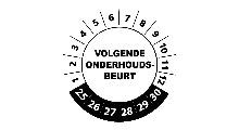 Volgende controle stickers - Volgende onderhoudsbeurt wit 2025 - 3 cm op rol