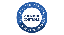 Volgende controle stickers - Volgende controle stickers blauw 2025 - 3 cm op rol
