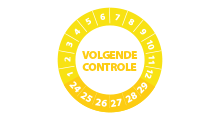 Volgende controle stickers - Volgende controle stickers geel 2024 - 3 cm op rol