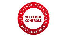 Volgende controle stickers - Volgende controle stickers rood 2024 - 3 cm op rol