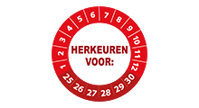Goedgekeurd / Afgekeurd - Herkeuren voor sticker rood 2025 - 3 cm op rol