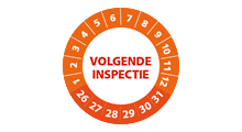 Volgende inspectie stickers - Volgende inspectie stickers oranje 2026 op rol