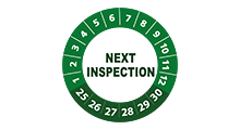 Volgende inspectie stickers - Next inspection sticker groen 2025 - 3 cm op rol