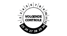 Volgende controle stickers - Volgende controle stickers wit 2025 - 3 cm op rol