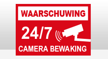 Camerabewaking - Camerabewaking 24/7 sticker - rood