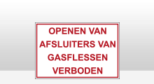 Verbodspictogrammen - Openen van gasflessen verboden stickers