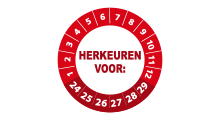 Goedgekeurd / Afgekeurd - Herkeuren voor sticker rood 2024 - 3 cm op rol