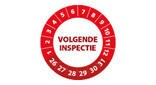 Volgende inspectie stickers - Volgende inspectie stickers rood 2026 op rol