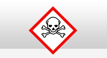 Gevaarlijke stoffen stickers - Acuut giftig (GHS06) sticker - Alle formaten