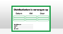 Distributieriem vervangen stickers - Distributieriem vervangen sticker - Groen