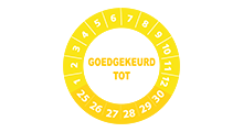 Goedgekeurd / Afgekeurd - Goedgekeurd tot sticker geel 2025 - 3 cm op rol