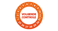 Volgende controle stickers - Volgende controle stickers oranje 2025 - 3 cm op rol