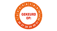 Goedgekeurd / Afgekeurd - Gekeurd op sticker oranje 2026 op rol