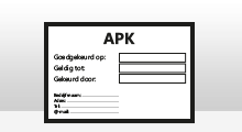 APK - APK goedgekeurd tot - Zwart