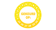 Goedgekeurd / Afgekeurd - Gekeurd op sticker geel 2025 - 3 cm op rol