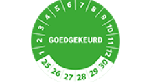 Goedgekeurd / Afgekeurd - Goedgekeurd sticker met datum 2025 - 3 cm op rol
