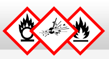 Beschrijfbare leidingmarkering - Gevaarsymbolen 2.1x2.1 Combinatie vel